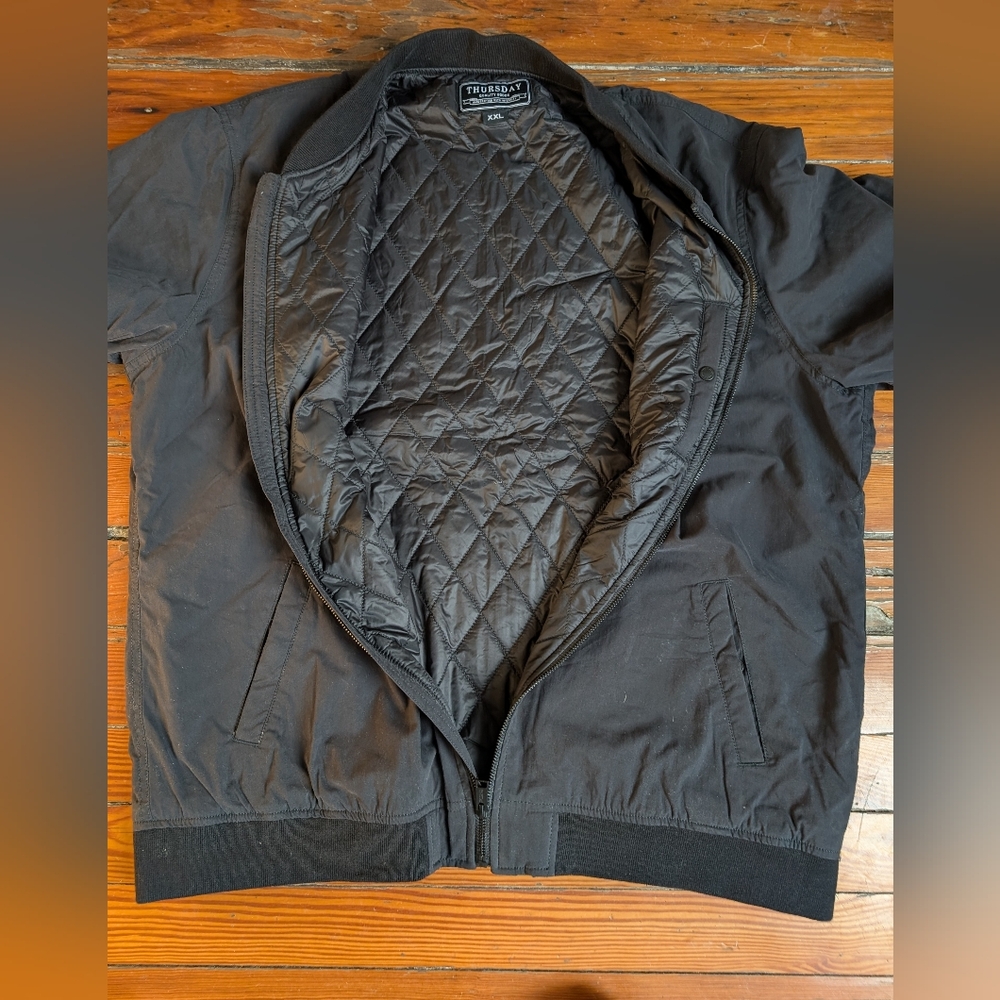 Men's Thursday Boot Company Black Bomber Jacket XXL 2XL - Picture 4 of 10